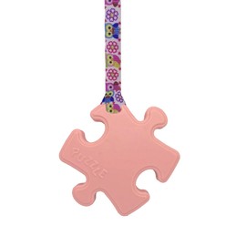 Sensory Oojamabobs - Puzzle pendant chew necklace - Autism - Pink with lanyard (6 designs available!) (70cm, Owls)