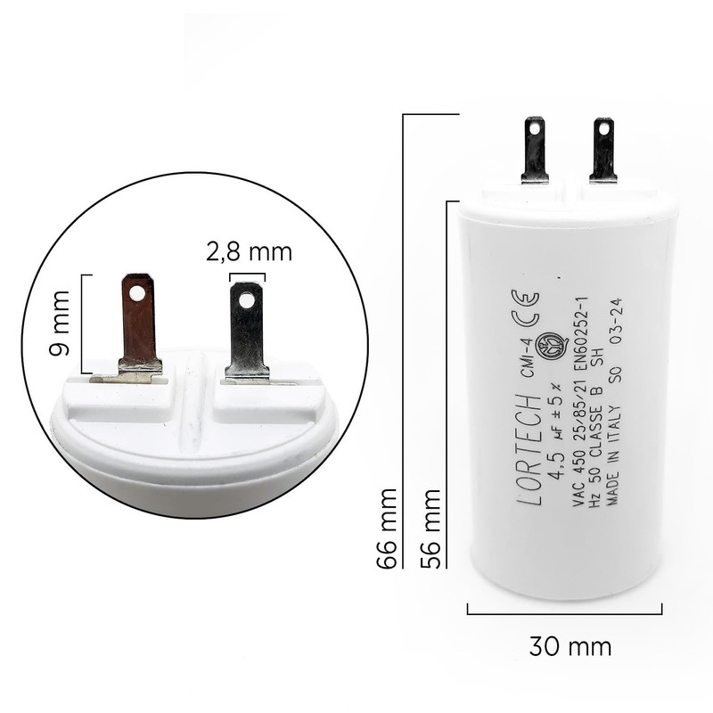 Pack of 3 Roller Shutter Capacitors 4.5µF for Roller Shutters
