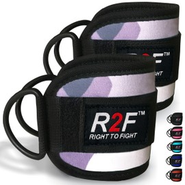 R2F Ankle Straps for Cable Machine Attachments - Pack of 2 Fitness Straps Gym Cuffs for Kickbacks, Glute Workouts, Leg Extensions, Curls, Booty Hip Abductors Exercise for Men and Women