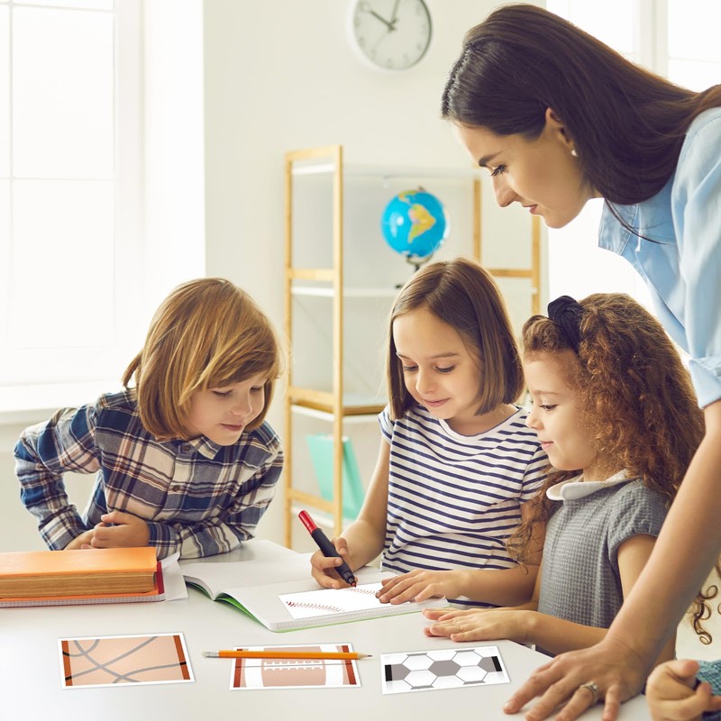 JarThenaAMCS 24 Packs Sport Sticky Notes Baseball Football Soccer Basketball