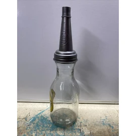 Gulf Motor Oil Bottle Spout Cap Glass Vintage Style Gas Station