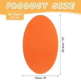 sourcing map 10 Inch Oval Card Stock, 60 Pcs Colored Cutouts Paper Thick Cardstock Coaster for DIY Craft Projects Classroom Bulletin Board Decor, Orange