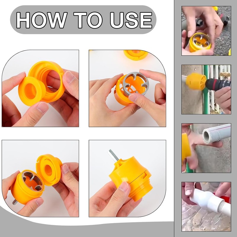 1 Set PVC Thread Maker Tool for Electric Drill, Pipe