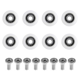 8 Sets Shower Doors Pulley with Screws,Shower Door Wheels,Bathroom Door Wheels Replacement,Curved Shower Doors Pulley 19mm