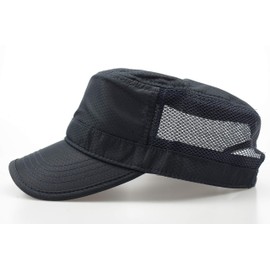 RF Work Cap, Men's, Mesh, Summer Hat, Unisex, Quick Drying, Lightweight, Plain, Military (22.0 - 23.6 inches (56 - 60 cm), Blue Black