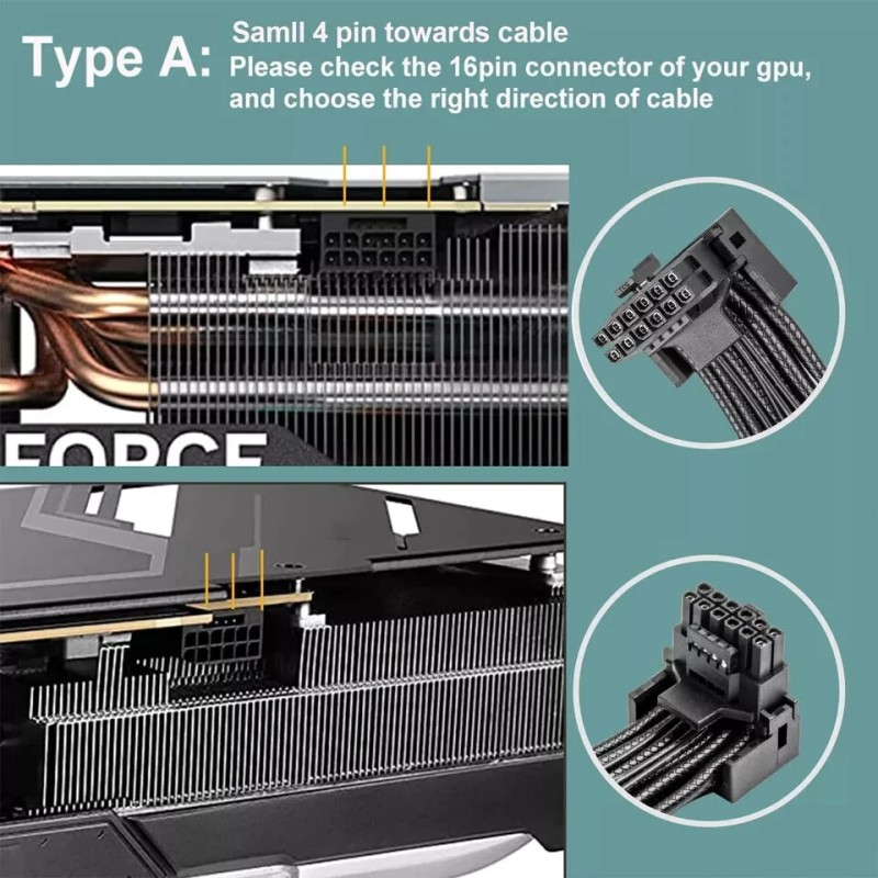 JOYJOM 12VHPWR 90 Degree Adapter to 2X 8Pin 16AWG 16