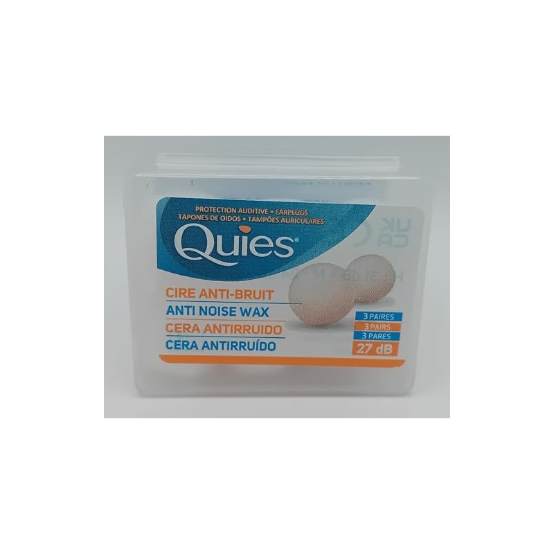 Quies Anti-Noise Wax Earplugs - 6 Plugs (3 Pairs) x2