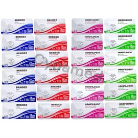 Premium Practice Sutures |Sutures Thread with Needle (24 Mixed 2/0,3/0,4/0) | for Nursing & Veterinary Students Suture Training | Suture Kit Companion | Demonstration & Student Use Only