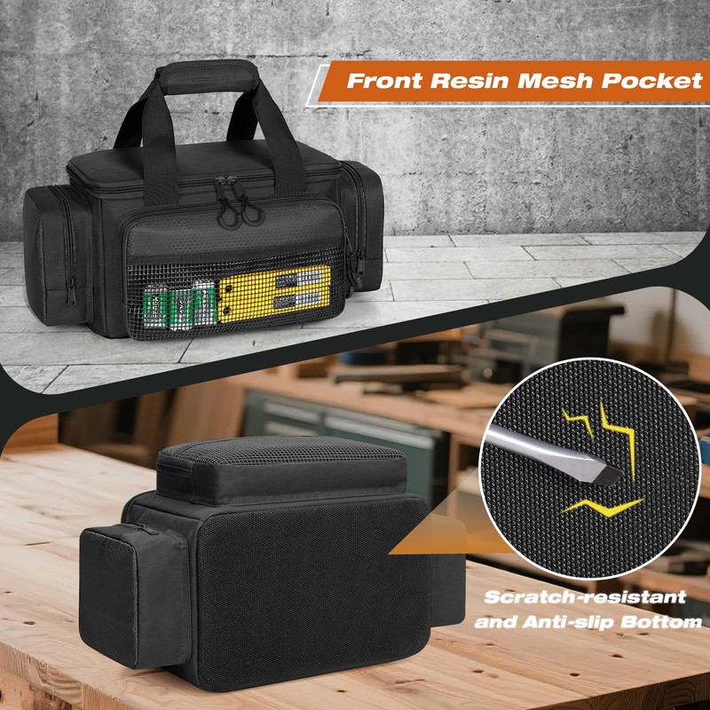 Trahzia Small Tool Bag With Anti-Friction Bottom, 12-Inch Tool Organizer