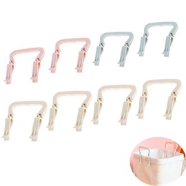 NentMent 8 Pack Waste Basket Clips with Handle Non-Slip Trash Bags Clamp Holder for Wastebucket Liners Garbage Can Cardboard Box Trash Container Bathroom Bedroom Office Under Desk Sink Cabinet