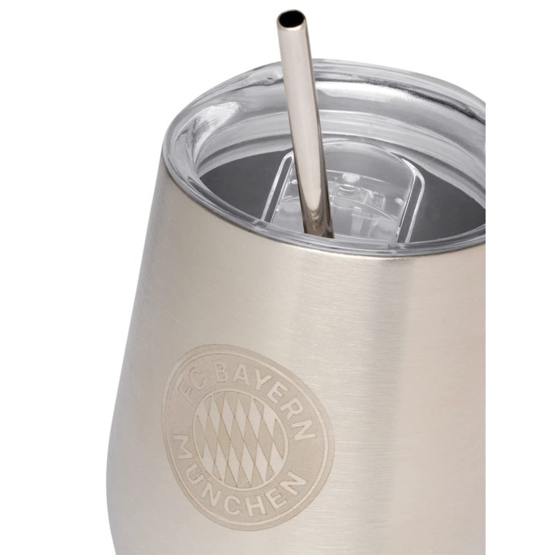 FC Bayern München Stainless Steel Drinks Cup with Straw 0.35
