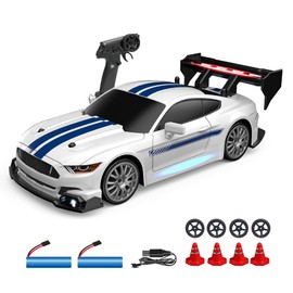 1:24 Scale RC Drift Car, 30KM/H 4WD 2.4GHz Remote Control Cars with LED Light, Racing and 4 Drifting Wheels, 1 Rechargeable Batteries, High Speed RC Racing Cars Perfect Toy Gift for Boys, Girls, Kids