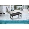 All-Weather Black Adirondack Bench with Backless HDPE Seat Wood Texture