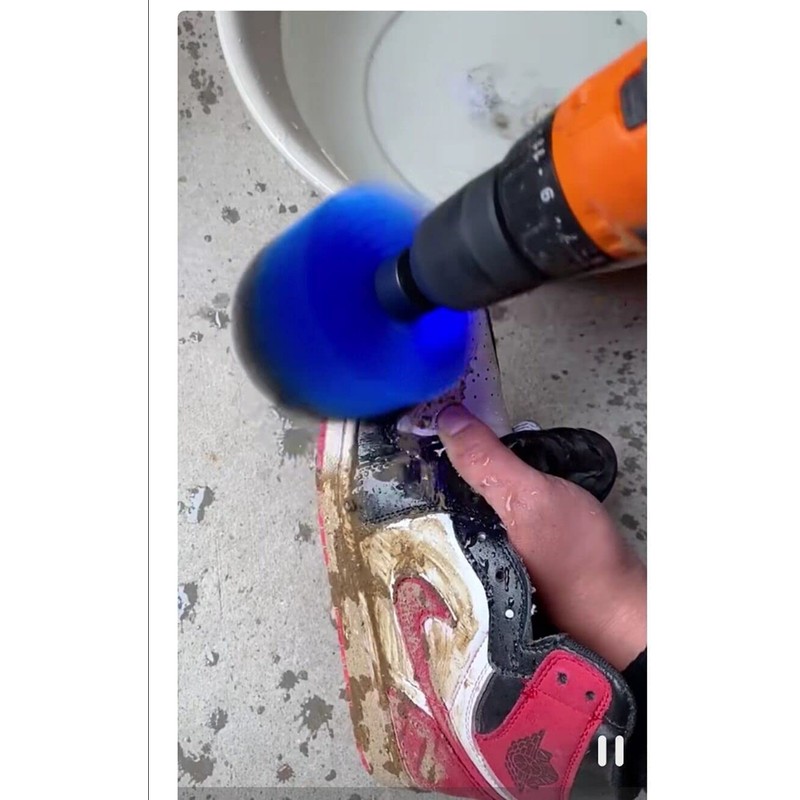 2-Pack Cone Drill Powered Brush Attachment for Cleaning Bathrooms, Kitchens,