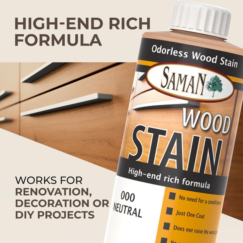 SamaN Interior Water Based Wood Stain - Natural Stain for