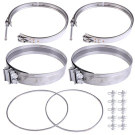 Filter Clamp & Gasket Kit Compatible with Detroit Diesel Engines DD13, DD15, DD16 Replace# A6809950202, A6809950302, A6804910480, A0004902241