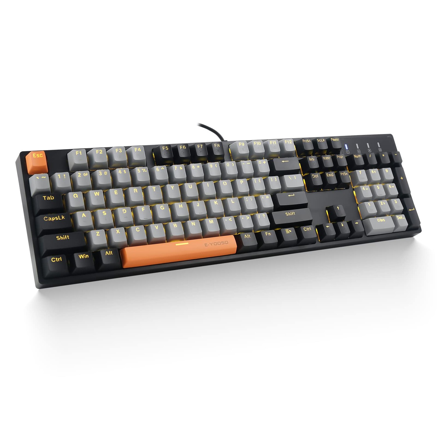E-YOOSO Z-14 Mechanical Gaming Keyboard 104 Key, Red Switch Full-Size ...