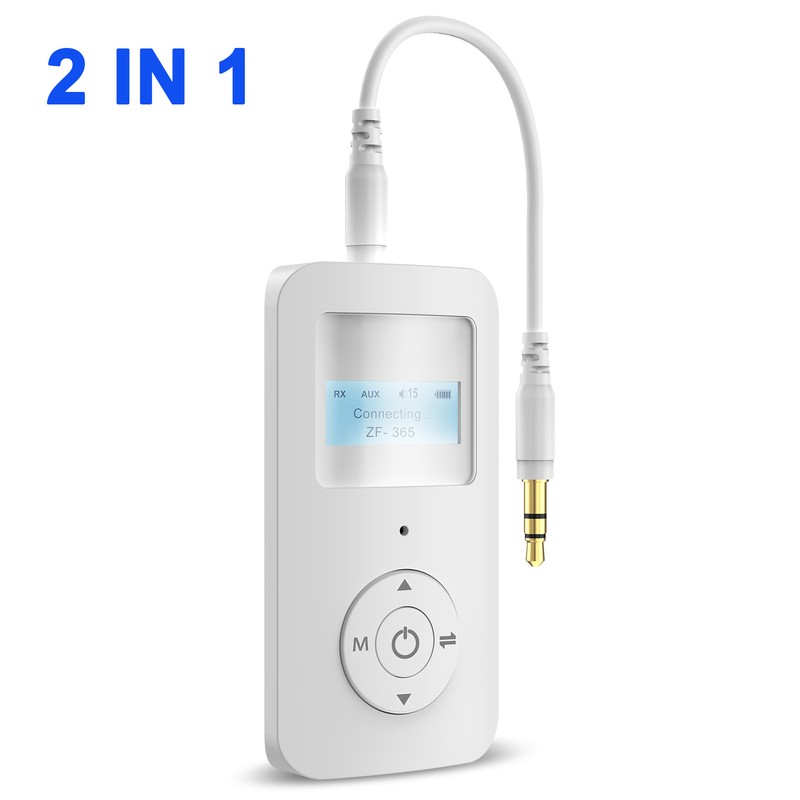 Bluetooth 5.0 Transmitter Receiver Bluetooth Audio Transceiver with Display Screen