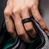 ThunderFit Silicone Rings for Men - Breathable Patterned Design Wedding