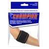 Champion Tennis Elbow Strap, Adjustable Support, Airmesh Fabric, Black, Large