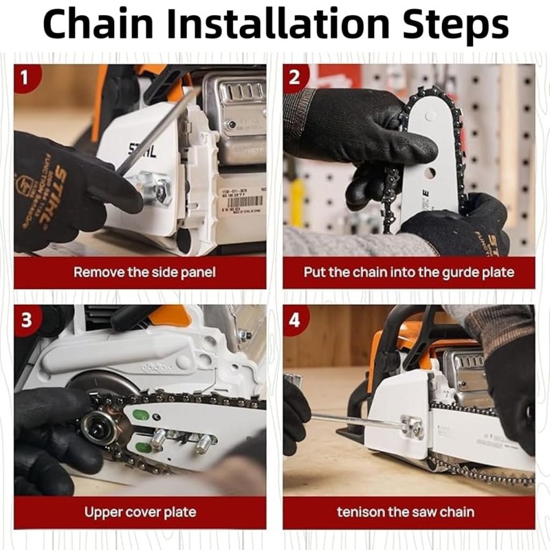 5 Pack 14 Inch Chainsaw Chain 52 Drive Links, .050"