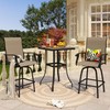 PHI VILLA Patio Bar Table, Outdoor Bar Height Bistro Table