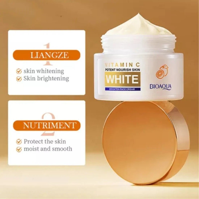 Crema Facial Aclarante Antimanchas Bioaqua Vitamina Piel Seca Día Noche