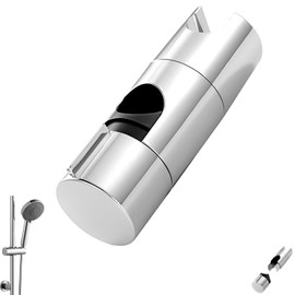 Shower Holder, Holder for Shower, Hand Shower Holder, Adjustable, Shower Head Holders, Shower Holder, No Drilling, Silver, Suitable for Shower Rods with Outer Diameter of 18-25 mm