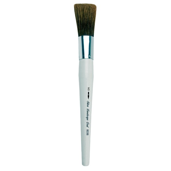 Silver Brush Limited 8036MD Silver Jumbo Landscape Oval Brush, Large Murals, Easel Painters and Furniture, Size Medium, Short Handle