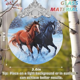 Christmas Ornaments - Stained Glass Christmas Decor - Horse Ornaments for Christmas Tree - Christmas Tree Ornament - Gifts for Coworker, Couple, Friends - Gifts for Christmas - Unique Gift Idea
