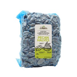 La Nogalera Organic Pecans - USDA Certified Organic Halves in 5 lbs vacuum sealed bag. Pecan nut halves, No Shell, Non-GMO, No Preservatives, Unpasteurized, Kosher and Halal and Ketogenic friendly