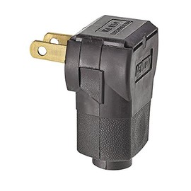 Leviton 15 Amp, 125 Volt 2-Pole 2-Wire, Non-Polarized Angle Plug, 101AN, Brown