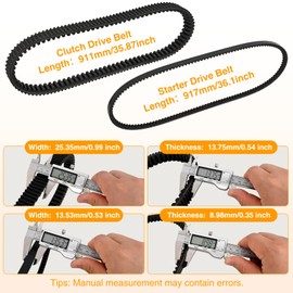 Nilight Golf Cart Drive Belt Clutch Drive Belt & Starter Generator Belts Kit for EZGO TXT RXV 2010-up with Kawasaki Engine Replaces OE Part 618630 606138 16548G1 Smooth Engagement Aramid Cord Rubber