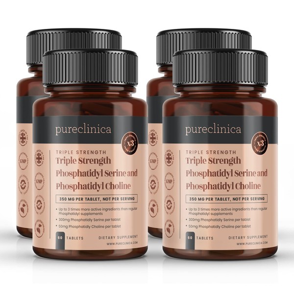 Triple Strength Phosphastidylserine and Phosphastidylcholine x 240 Tablets (4 Bottles of 60 Tablets)