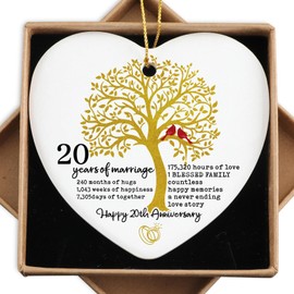20 Years of Marriage 20th Anniversary Marriage Gifts for Couple, 20th Anniversary Wedding Gifts Christmas Ornaments 20 Years Anniversary Decorations for Couple Her Him Wife Husband