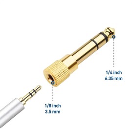 Kjzeex 4 Pack Headphone Adapter Jack, 6.35mm (1/4) inch Male to 3.5mm(1/8) inch Female,Stereo Jack Adapter 3.5mm Male to 6.35mm Female Plug Adapter Headphone Jack Converter Aux to Jack Adapter
