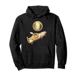 Gold Soccer Ball-Retro Vintage Style Soccer Player Cleats Pullover Hoodie