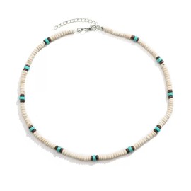 Zszkoz Puka Shell Necklace for Men and Women - Surfer Brown Coconut Shell Beads Chokers, Seashell Conch Beach Heishi Summer Hawaiian Jewelry (Necklace-2)