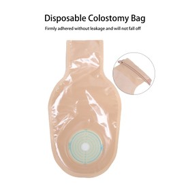 Colostomy Bags, Disposable Drainage Bags, Pack of 10 Ostomy Bags, One-Piece Disposable Colostomy Bags, Stoma, Ileostomy, Stoma Accessories for Illeostomy, Ostomy Care