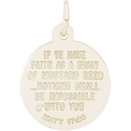 Rembrandt Mustard Seed Charm - Metal - Gold Plated Sterling Silver