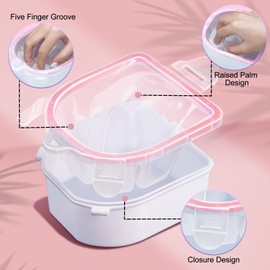 Nail Soaking Bowl, IKOCO Gel Nail Polish Remover Bowl Kit Easily Soak off Dip Powder Gel Polish for Nail Techs & Women (Pink)