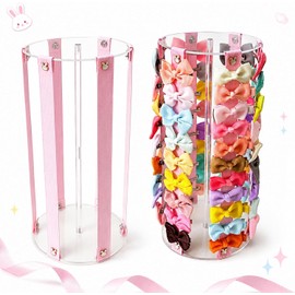 Organizador de Moños para Niñas,Gran Capacidad Porta Moños,Seguro y Duradero,Guarda Fácilmente Accesorios para Cabello,Rosa Organizador de Almacenamiento Accesorio,para Recién Nacidos, Bebés y Niños