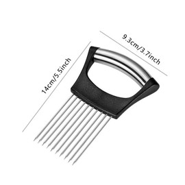 1 PC Onion Slicer Holder, All-in-one Onion Holder Stainless Steel Onion Fork Food Slicing Helper Kitchen Gadget Onion Cutter Slicer Vegetable Tools for Chopping Grating Fruit Assistant