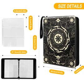 sabermaster MTG element Card Binder Fits 900 Cards Card Collector Album Holder,with 50 Removable Sleeves Toys Gifts for Boys Girls (Light)