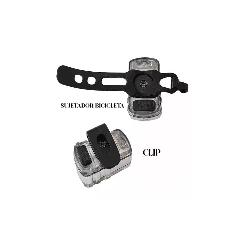 L&J Luz Seguridad Noche Bicicleta Paseo Nocturno Recargable Clip