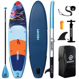 Highpi 11ft Inflatable Stand Up Paddle Board for Youth and Adults – Wide Sup with Premium Accessories, Blow Up Paddleboard for Surfing, Fishing, Yoga & More