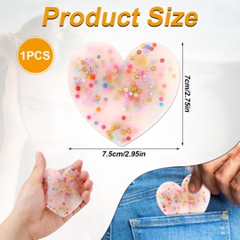 Fidget Pads for Skin Plucking, Sensory Toy for Skin Plucking Fidget Pad, Plastic Fidget Pad for Prevention of Skin Plucking, Fidget for Children and Adults for Stress Relief (Heart)