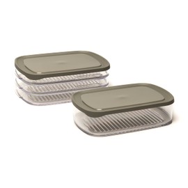 Harfield Tableware Meat & Cheese Fridge Boxes Food Storage Set Deli Cold Cuts Containers Cheese Saver, Transparent (A1494)