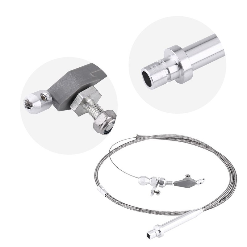 Keenso Th350 Kickdown Cable, Silver Stainless Steel Braided Kickdown Cable