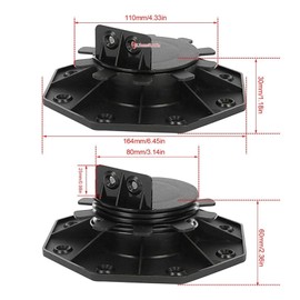 BDHI 4pcs 30-60mm Decking Pedestal Riser Bearing Support Adjustable Decking Pedestal for DIY Projects, Deck Levelling, Shed Levelling(Y282-4)